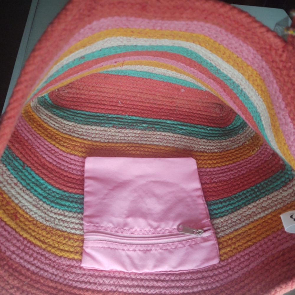 America & Beyond striped bucket bag beach tote New - Picture 7 of 7